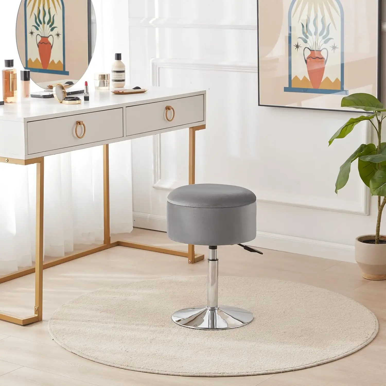 Adjustable Ottoman Stool Grey Vanity Stool Vanity Chair For Makeup Room Stool Chair For Vanity Stool With Storage Makeup Stools
Adjustable Ottoman Stool Grey Vanity Stool Vanity Chair For Makeup Room Stool Chair For Vanity Stool With Storage Makeup Stools