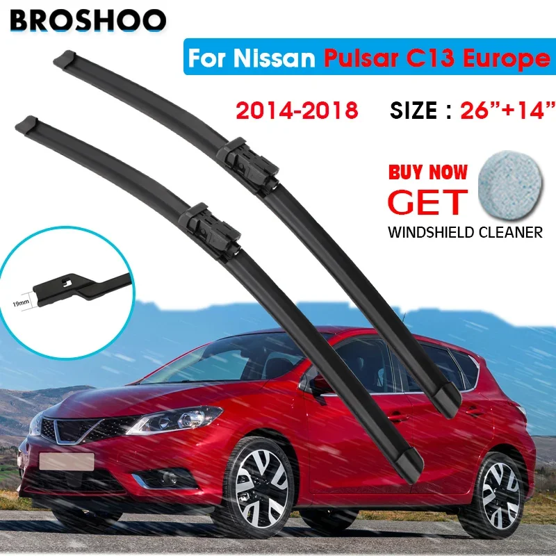 Car Wiper Blade For Nissan Pulsar C13 Europe 26"+14" 2014-2018 Windscreen Windshield Wipers Blades Window Wash Push Button Arm
Car Wiper Blade For Nissan Pulsar C13 Europe 26"+14" 2014-2018 Windscreen Windshield Wipers Blades Window Wash Push Button Arm