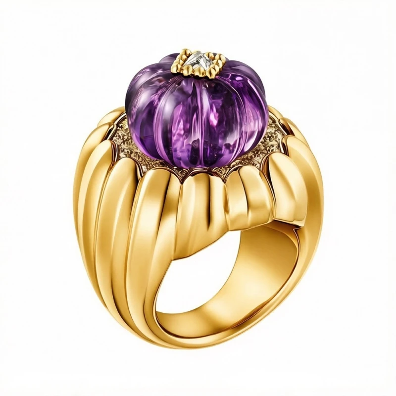 Bellux TK Live Hot Selling Natural Amethyst Pumpkin Bead Ring s925 Pure Silver Thick Gold Plated Enamel Vintage Rings
Bellux TK Live Hot Selling Natural Amethyst Pumpkin Bead Ring s925 Pure Silver Thick Gold Plated Enamel Vintage Rings