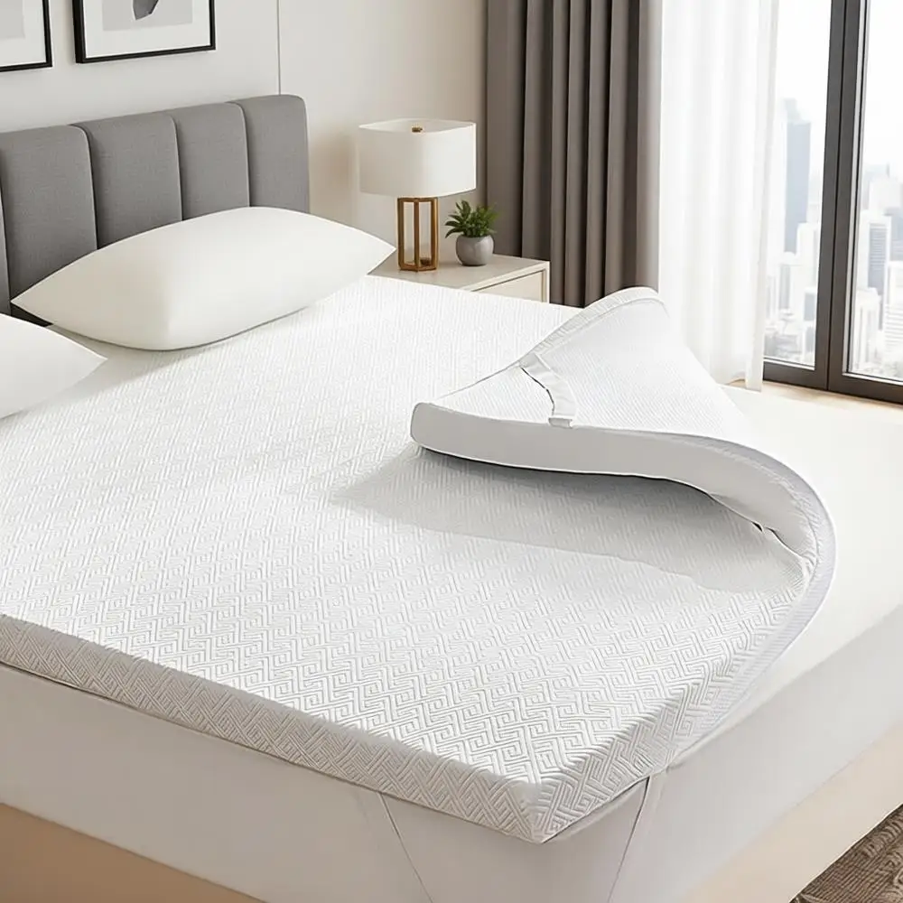 Наматрасник из пены с эффектом памяти толщиной 5 см (2 дюйма) для двуспальной кровати, со съемным, моющимся чехлом, для сна или снятия боли в спине, нескользящий, вентилируемый
Наматрасник из пены с эффектом памяти толщиной 5 см (2 дюйма) для двуспальной кровати, со съемным, моющимся чехлом, для сна или снятия боли в спине, нескользящий, вентилируемый