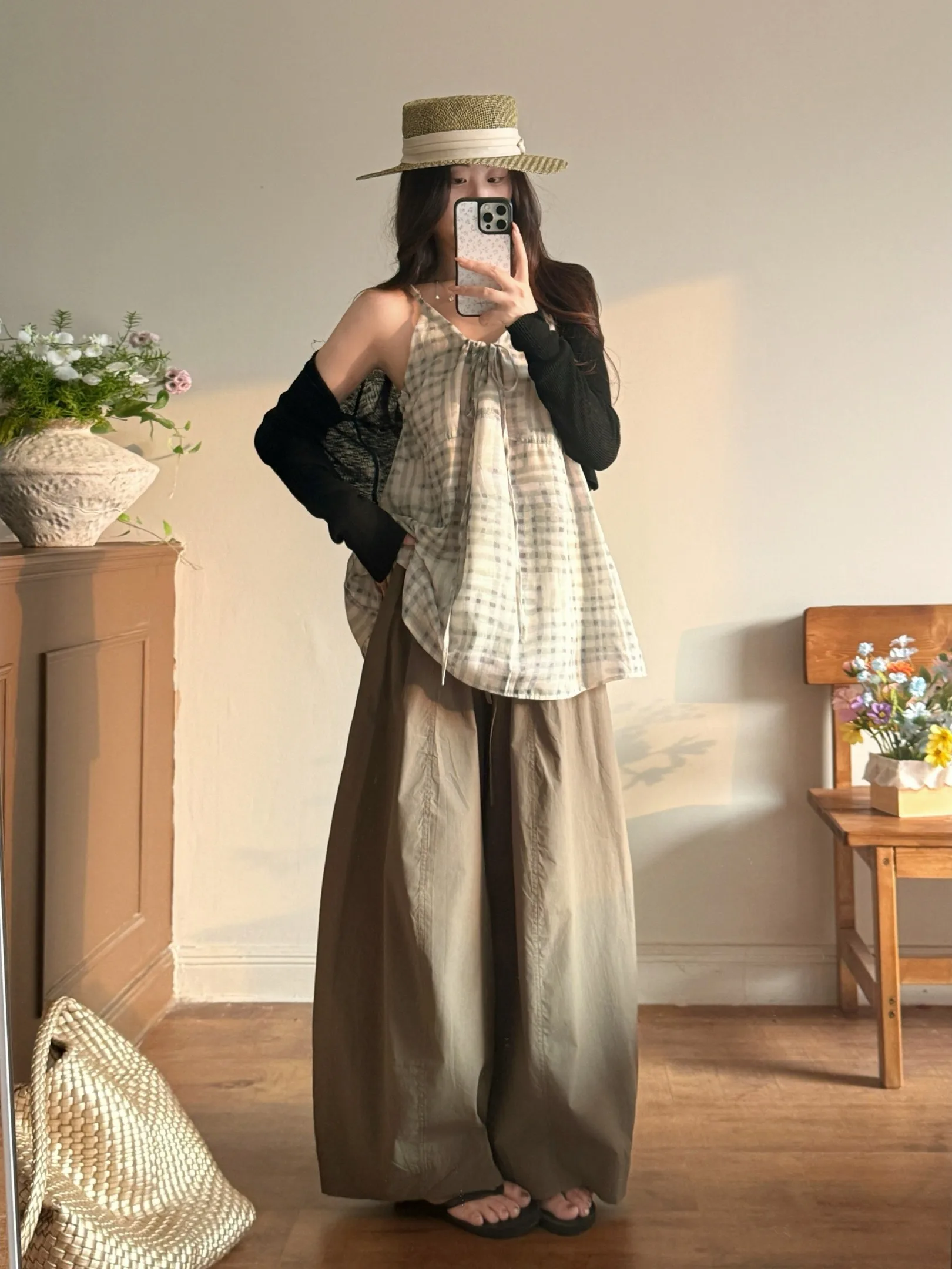 plus Size Women's Summer Fashion Set High Waist Wide Leg Pants Checkered Sun Protection Cardigan Korean Style Commute Wear
plus Size Women's Summer Fashion Set High Waist Wide Leg Pants Checkered Sun Protection Cardigan Korean Style Commute Wear