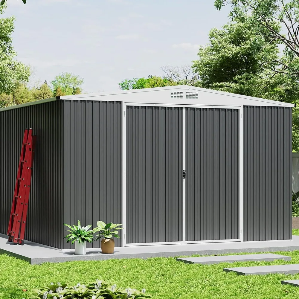 8x7 Shed for Outdoor Storage, Galvanized Steel Metal Tool Sheds House with Lockable Doors, Lock & Air Vent, Large Utility Sheds
8x7 Shed for Outdoor Storage, Galvanized Steel Metal Tool Sheds House with Lockable Doors, Lock & Air Vent, Large Utility Sheds