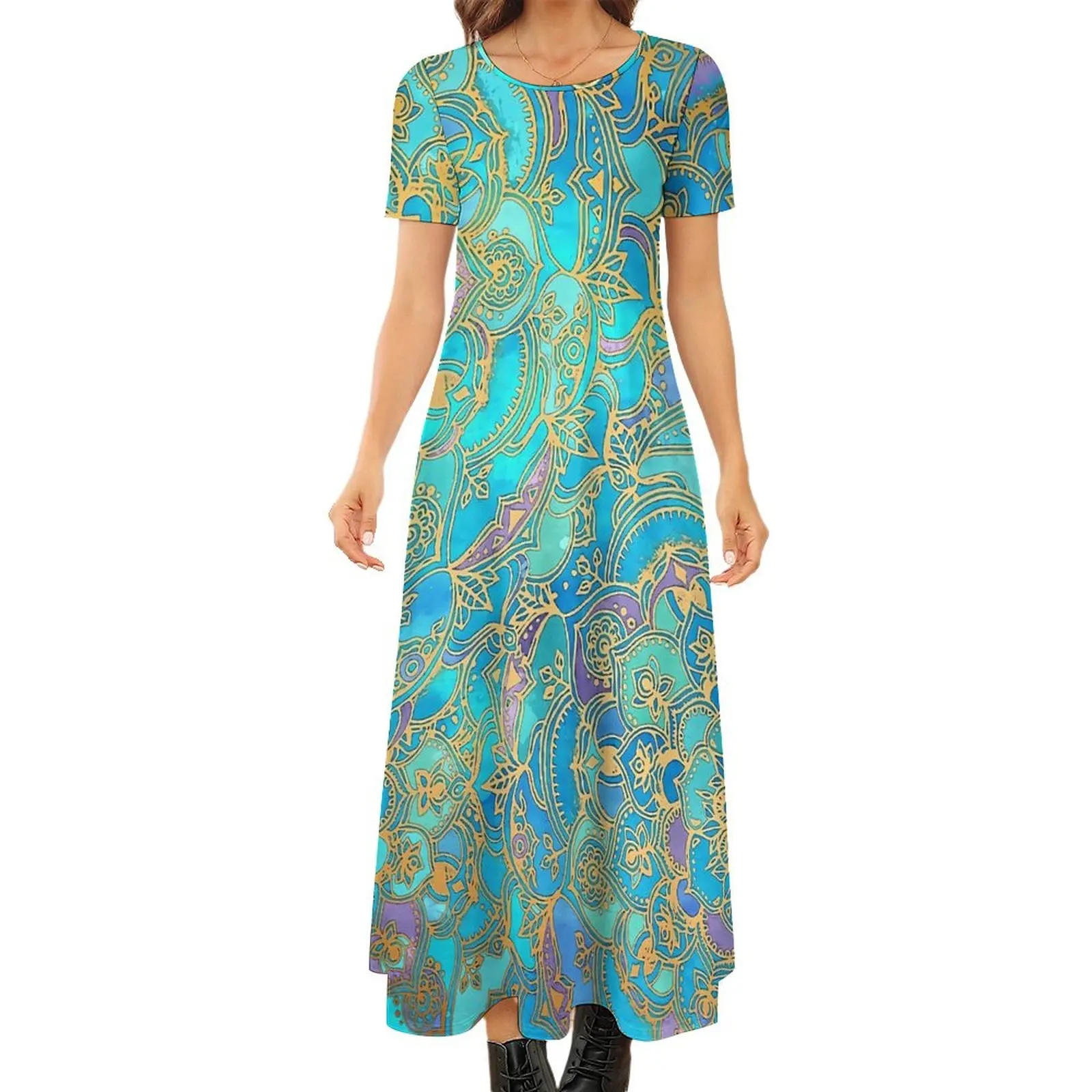 Boho Floral Print Dress Blue Mandalas Aesthetic Boho Beach Long Dresses Woman Party Maxi Dress Gift
Boho Floral Print Dress Blue Mandalas Aesthetic Boho Beach Long Dresses Woman Party Maxi Dress Gift