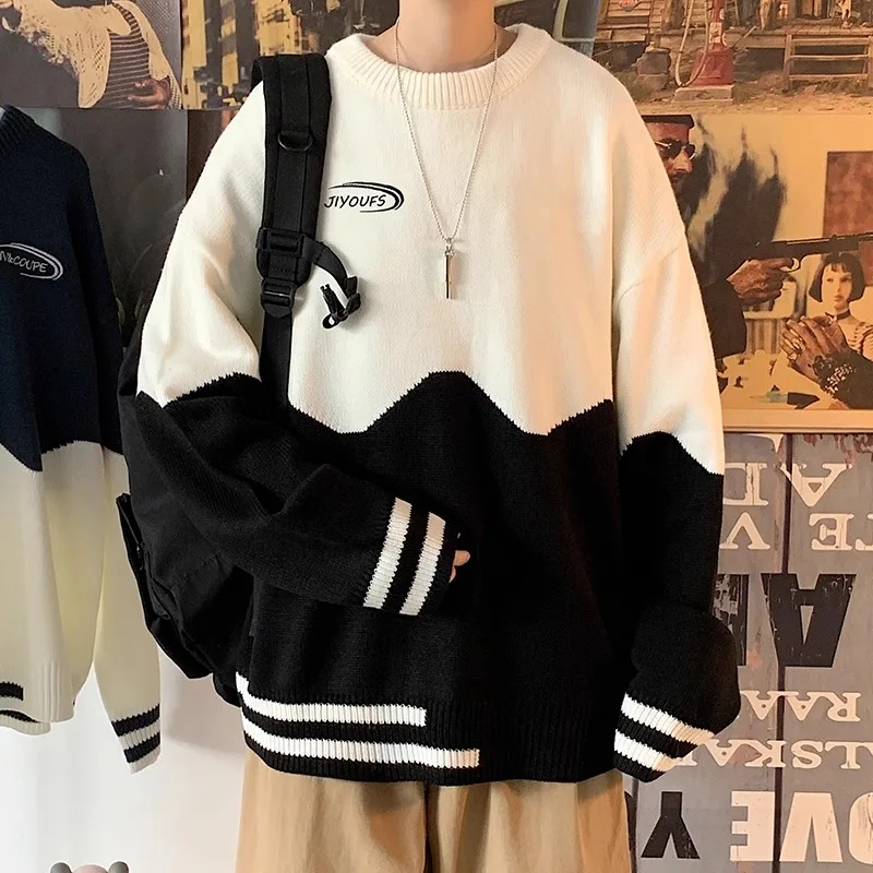 Men's round Ne Knitwear Thiened Loose Fit Autumn Winter Faionable Bla White Color Blo Sweater Youthful Polyester Fiber
Men's round Ne Knitwear Thiened Loose Fit Autumn Winter Faionable Bla White Color Blo Sweater Youthful Polyester Fiber