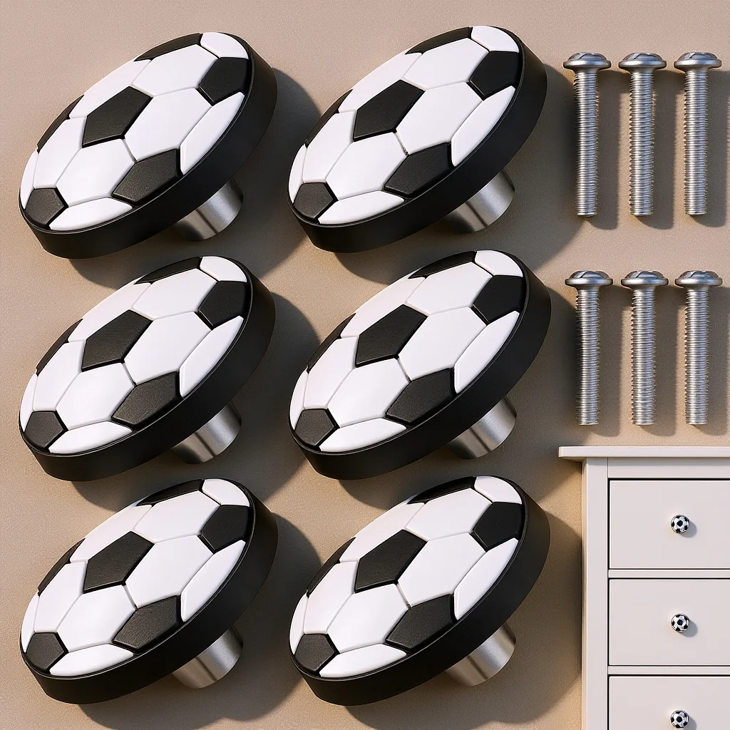 6pcs Football Pull Handles For 'S Room Anti-Collision Cabinet Drawer Knobs Decorative Hardware Nursery Cupboard Pulls
6pcs Football Pull Handles For 'S Room Anti-Collision Cabinet Drawer Knobs Decorative Hardware Nursery Cupboard Pulls