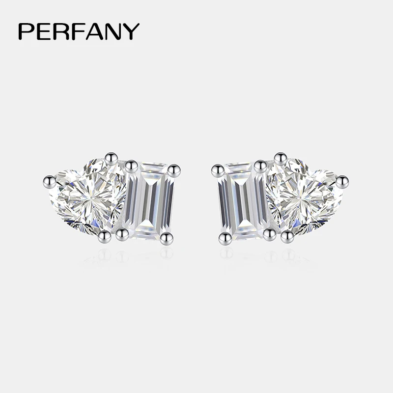 PERFANY Radiant Emerald Cut 2CT Moissanite Stud Earrings Women S925 Pure Silver Heart Laboratory Diamond Fashion Wedding Jewelry
PERFANY Radiant Emerald Cut 2CT Moissanite Stud Earrings Women S925 Pure Silver Heart Laboratory Diamond Fashion Wedding Jewelry