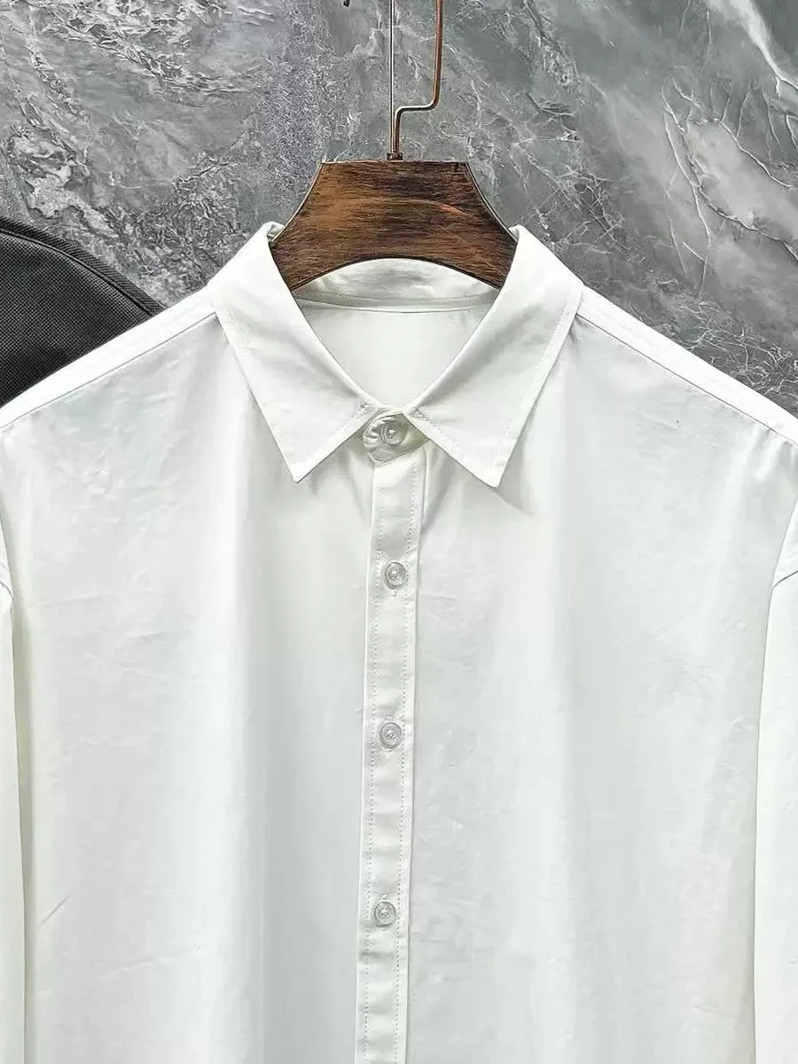 Italian BC embroidered lapel old money style business shirt
Italian BC embroidered lapel old money style business shirt