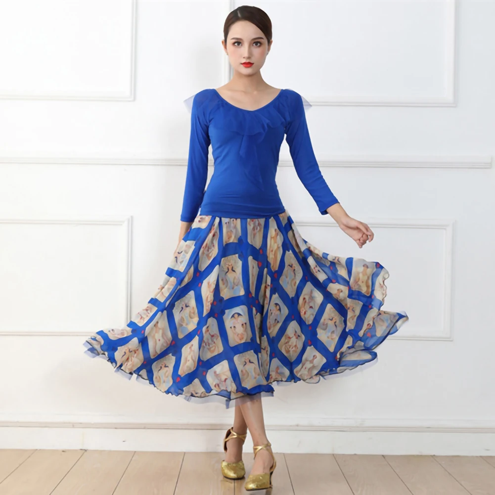Ballroom Dance Ballroom Dance Dress Blue Long Sleeves Suit Silk Skirt Waltz Competition Dress Modern Standard Dresses Stage Wear
Ballroom Dance Ballroom Dance Dress Blue Long Sleeves Suit Silk Skirt Waltz Competition Dress Modern Standard Dresses Stage Wear