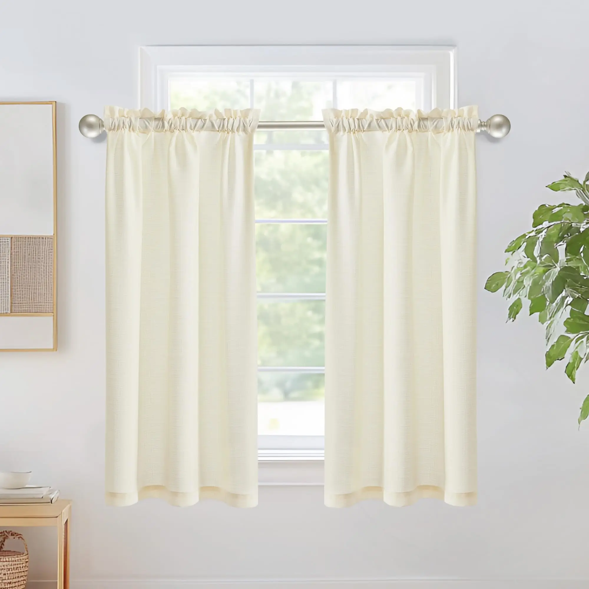 Deconovo Linen Look Cafe Curtains - Thermal Insulated Privacy Tier Curtains for Kitchen & Living Room, Modern Farmhouse Style, Easy Care Rod Pocket Design
Deconovo Linen Look Cafe Curtains - Thermal Insulated Privacy Tier Curtains for Kitchen & Living Room, Modern Farmhouse Style, Easy Care Rod Pocket Design