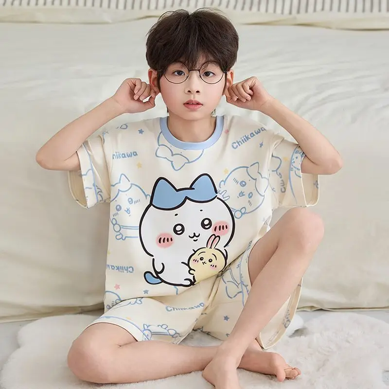 Anime Usag Hachiware Summer Thin Cotton Pajamas Round Boys Girls' Pajamas Cute Cartoon Pattern Household Clothes Student Clothes
Anime Usag Hachiware Summer Thin Cotton Pajamas Round Boys Girls' Pajamas Cute Cartoon Pattern Household Clothes Student Clothes