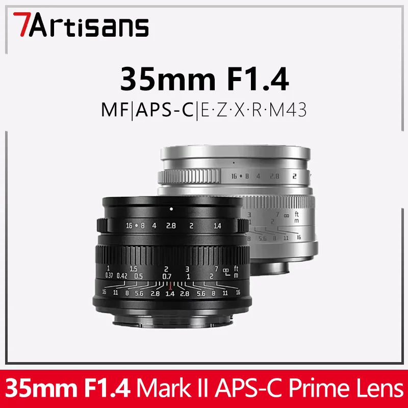 Объектив 7Artisans 35mm F1.4 Mark II APS-C для камер Micro 4/3, ZVE10, A6000, FX30, Fujifilm X-H2, Nikon ZFC, Canon RF, Sony E, Lumix
Объектив 7Artisans 35mm F1.4 Mark II APS-C для камер Micro 4/3, ZVE10, A6000, FX30, Fujifilm X-H2, Nikon ZFC, Canon RF, Sony E, Lumix