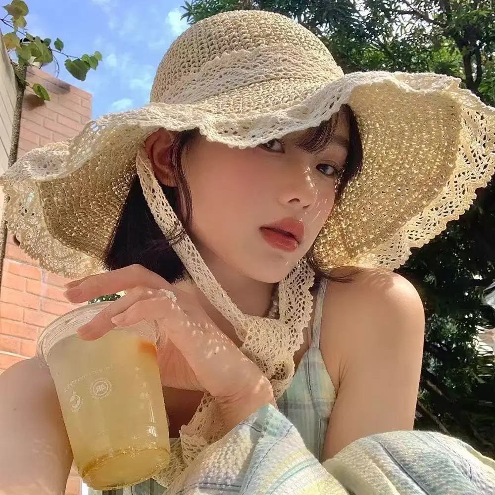 Summer new lace bow hat women's summer French big brim sunshade seaside beach sun hat caps hats for women
Summer new lace bow hat women's summer French big brim sunshade seaside beach sun hat caps hats for women