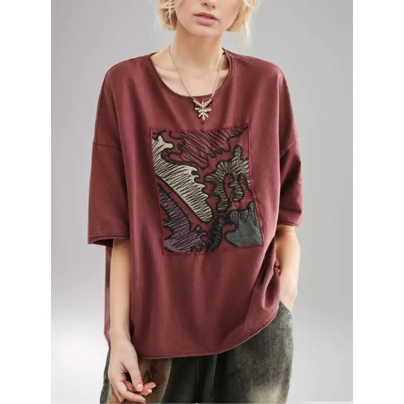 Dimanaf Summer 2024 Plus Size Women Cotton T-Shirt Tops Vintage Print Loose Basic Tees Shirt T-Shirt Clothing 03
Dimanaf Summer 2024 Plus Size Women Cotton T-Shirt Tops Vintage Print Loose Basic Tees Shirt T-Shirt Clothing 03