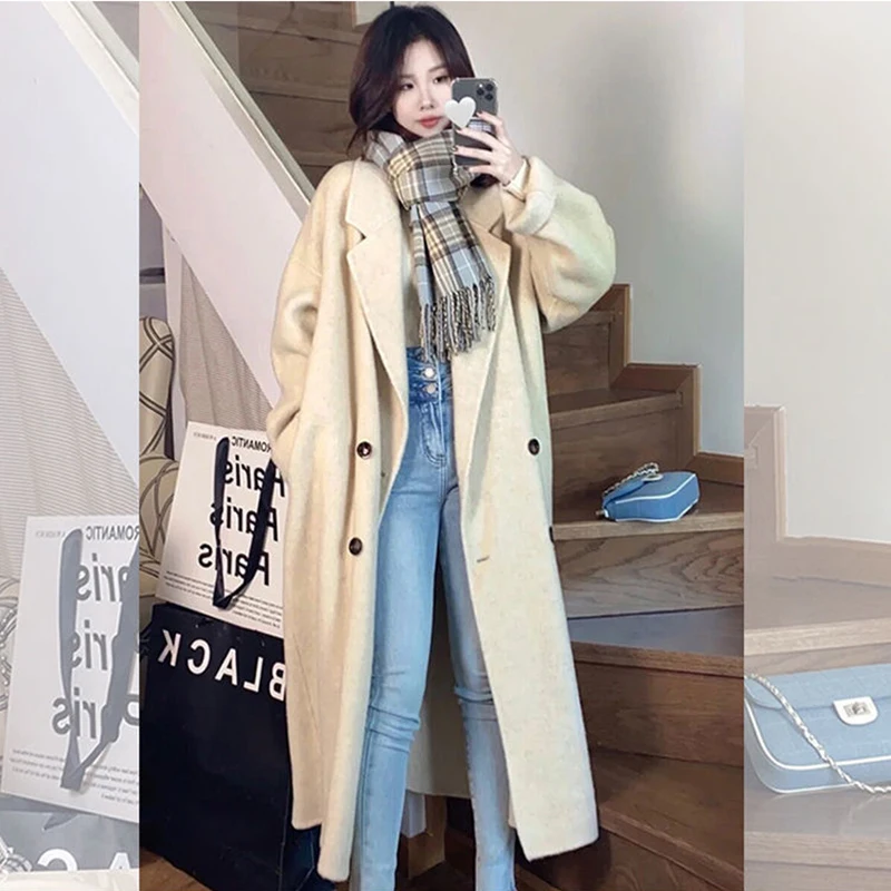 JMPRS Korean Tweed Coat Women Vintage Harajuku Warm Long Coat Autumn Winter New Solid Loose All Match Female Tops Jackets
JMPRS Korean Tweed Coat Women Vintage Harajuku Warm Long Coat Autumn Winter New Solid Loose All Match Female Tops Jackets