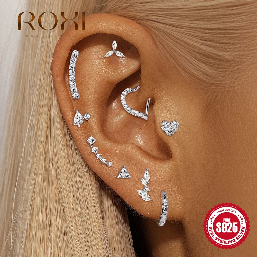 ROXI Moissanite 925 Sterling Silver Leaf Clover/Heart for Women Flat Back Piercing Earrings16G Stud Helix Star Hoop Fine Jewelry
ROXI Moissanite 925 Sterling Silver Leaf Clover/Heart for Women Flat Back Piercing Earrings16G Stud Helix Star Hoop Fine Jewelry