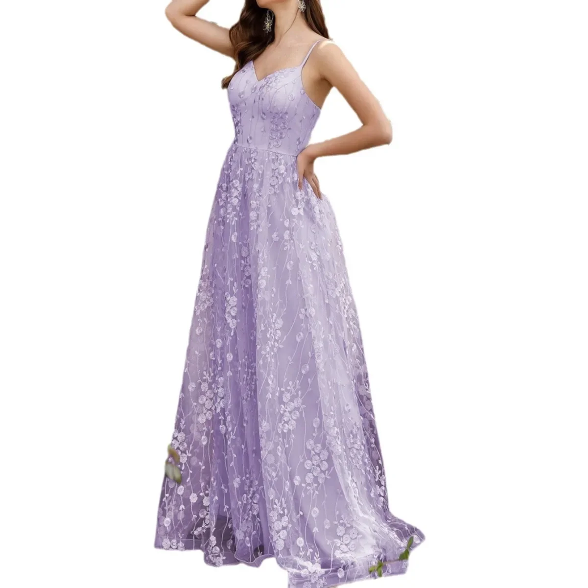 Spaghetti Straps V-Neck Mesh Embroidery Backless Elegant Evening Ball Party Bridesmaid Prom Dress
Spaghetti Straps V-Neck Mesh Embroidery Backless Elegant Evening Ball Party Bridesmaid Prom Dress