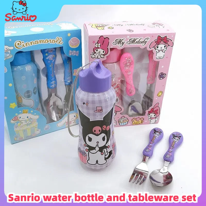 Sanrio Hello Kitty Anime Tableware Set Kuromi Cute Cartoonspoon And Fork Water Cup 3-Piece Set Children'S Boutique With Box Gift
Sanrio Hello Kitty Anime Tableware Set Kuromi Cute Cartoonspoon And Fork Water Cup 3-Piece Set Children'S Boutique With Box Gift