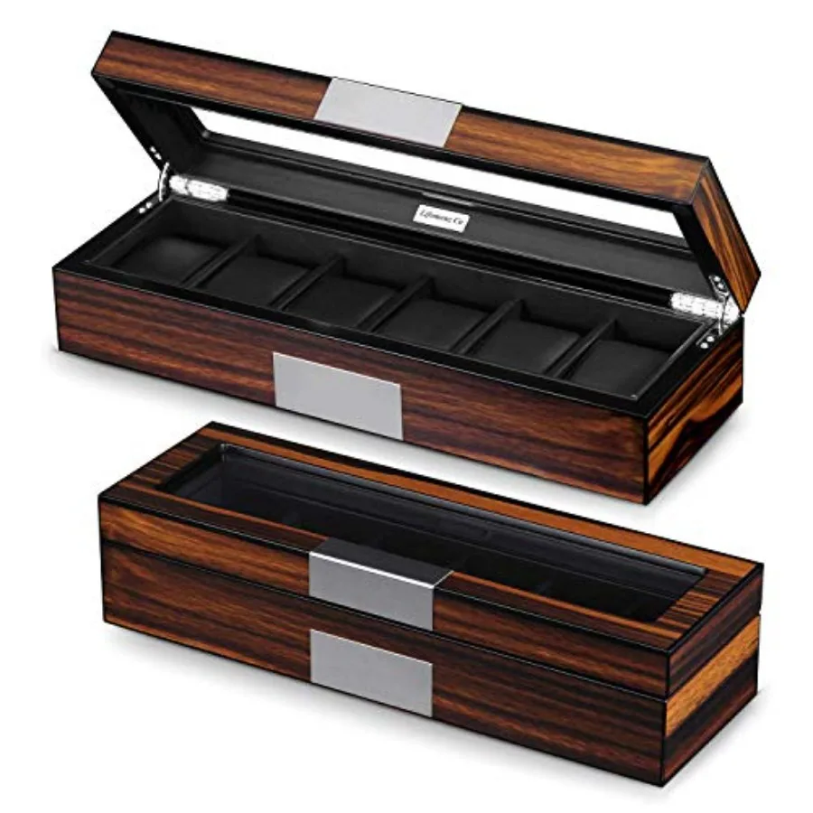 6 Watch Box Organizer - Large Wooden Watch Storage Box Display Case
6 Watch Box Organizer - Large Wooden Watch Storage Box Display Case