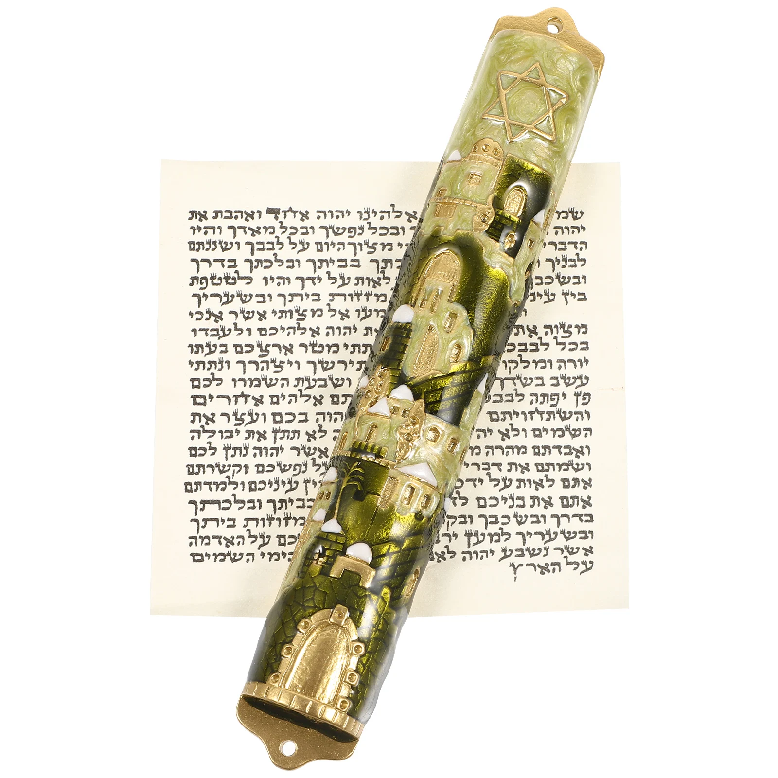 Mezuzah Scroll Door Decor Hanukkah nament Metal Blessing Charm Wishing Mezuzah Cover Traditional Jewish Item Home Festive 
Mezuzah Scroll Door Decor Hanukkah nament Metal Blessing Charm Wishing Mezuzah Cover Traditional Jewish Item Home Festive