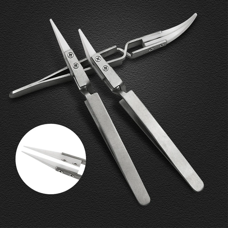 1PC Ceramic Straight Tip Electronic Soldering Tweezers Anti Static Acid Resistant Precision
1PC Ceramic Straight Tip Electronic Soldering Tweezers Anti Static Acid Resistant Precision