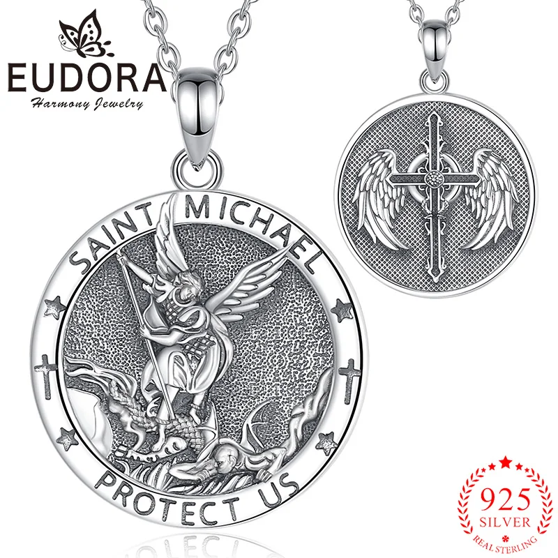 Eudora 925 Sterling Silver Saint Michael Archangel Necklace Warrior Amulet Cross Pendant Religious Jewelry Personality Gift
Eudora 925 Sterling Silver Saint Michael Archangel Necklace Warrior Amulet Cross Pendant Religious Jewelry Personality Gift