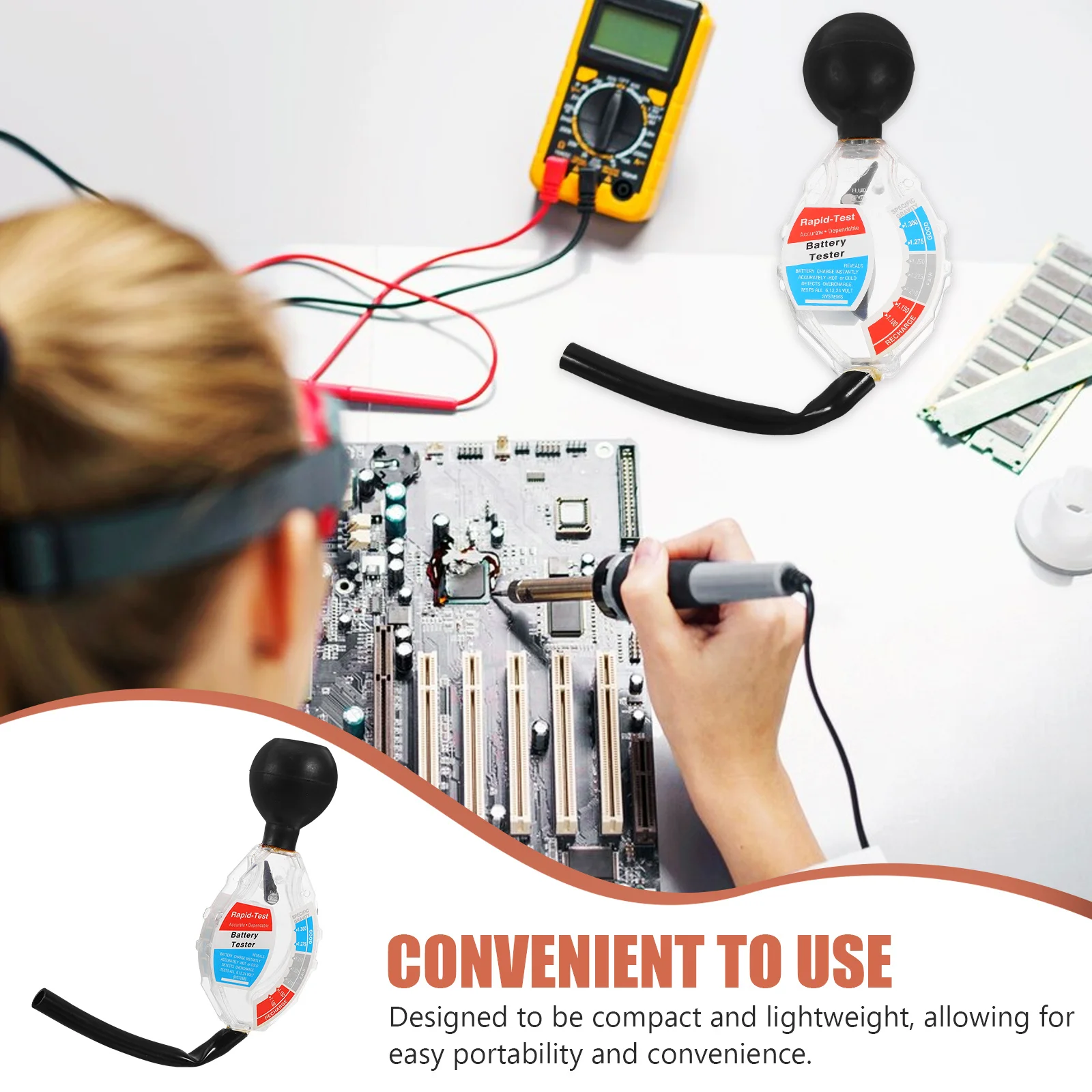 Tester Portable Car Testing Tool Hydrometer For Electrolyte Density Measurement Practical Automotive Checking