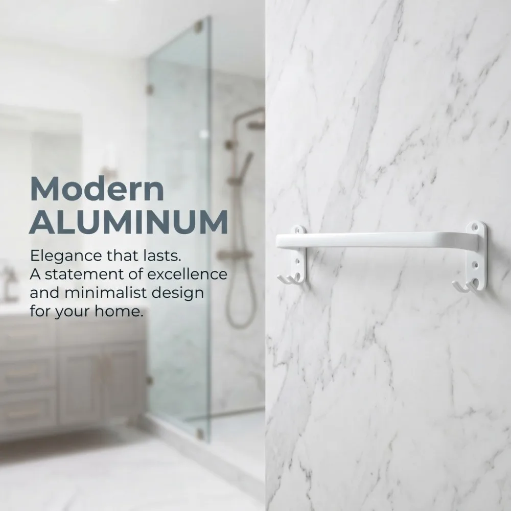 Elegant Aluminum Towel Bar Wall Mounted Rustproof Towel Holder Modern Multipurpose Towel Hanger Space Saving
Elegant Aluminum Towel Bar Wall Mounted Rustproof Towel Holder Modern Multipurpose Towel Hanger Space Saving