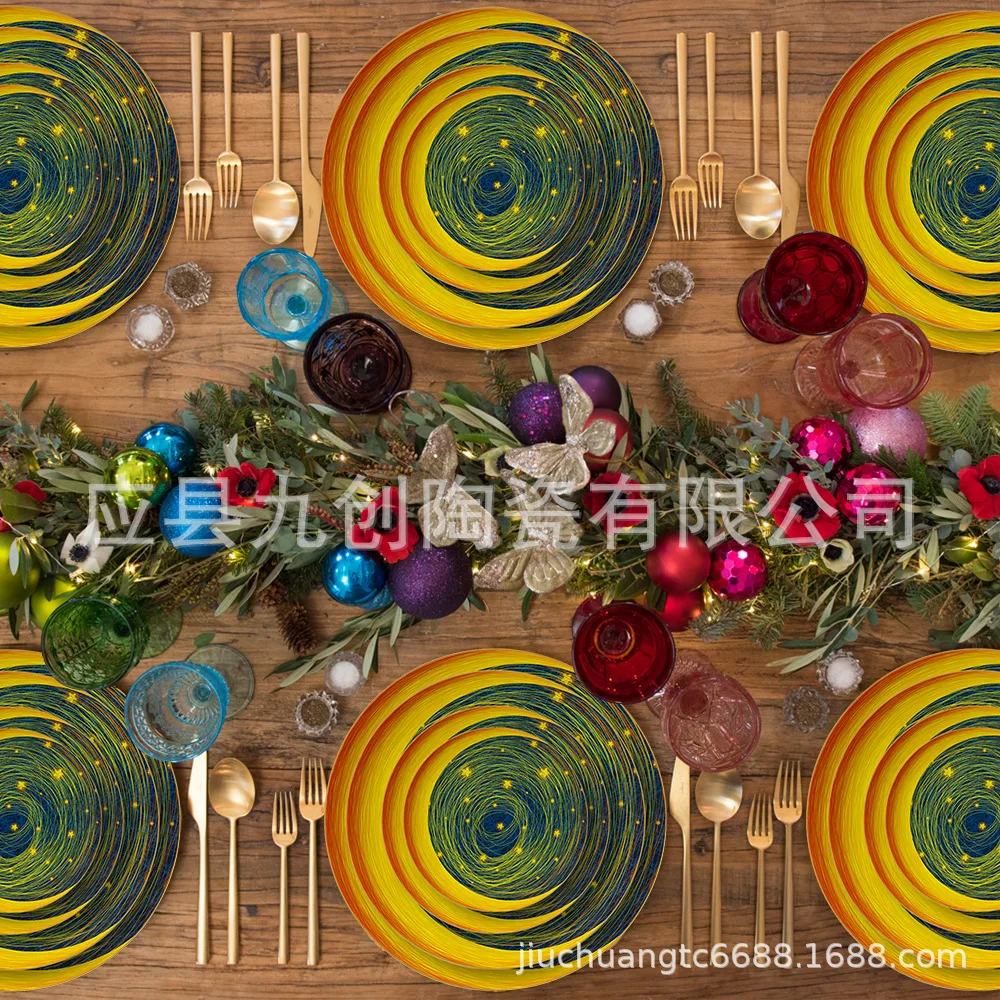 Hand painted starry sky plate japanese creative tableware ceramic dish set tableware wholesale
Hand painted starry sky plate japanese creative tableware ceramic dish set tableware wholesale