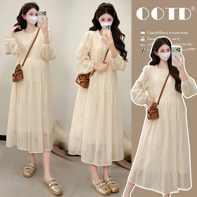 Maternity Dress Spring Autumn 2026 Gentle Elegant Temperament Embroidery Long Sleeve Dress for Pregnant Women
Maternity Dress Spring Autumn 2026 Gentle Elegant Temperament Embroidery Long Sleeve Dress for Pregnant Women