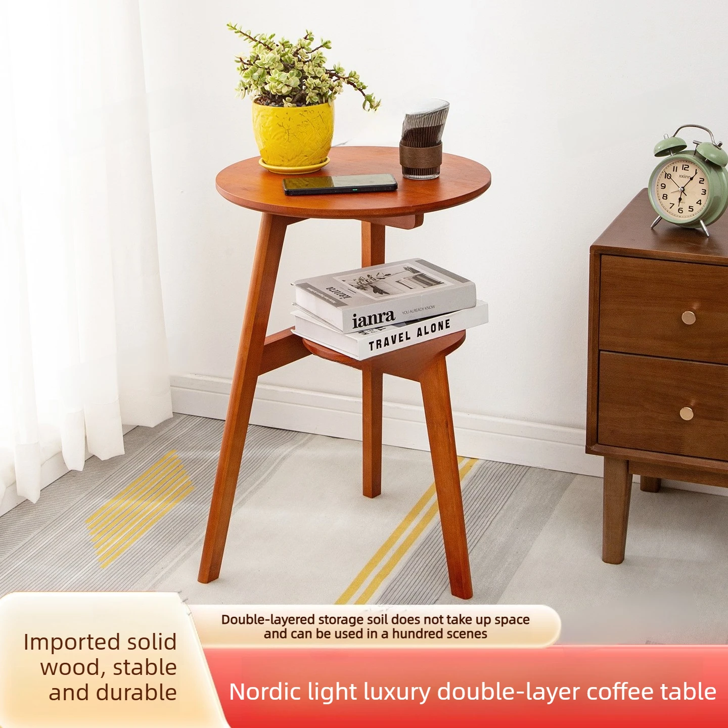 Simple wooden double layered small coffee table, retro style living room sofa side table, household side table, coffee table
Simple wooden double layered small coffee table, retro style living room sofa side table, household side table, coffee table