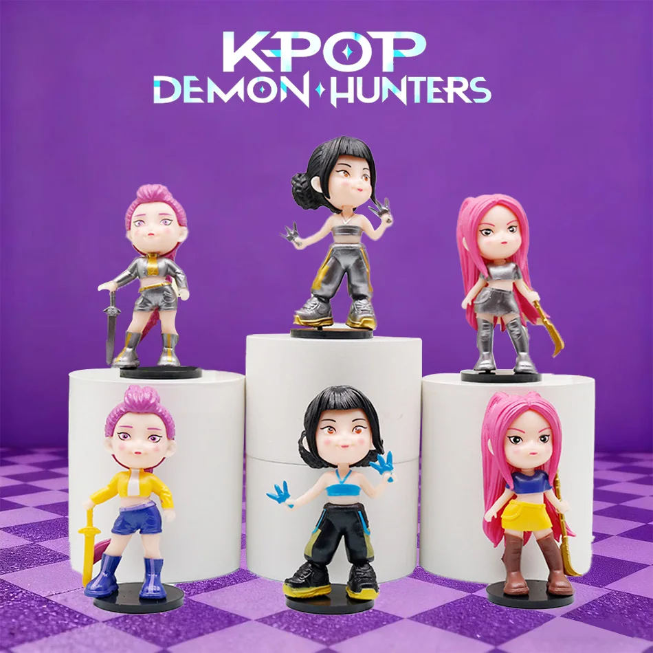 Kpop Demon Hunters аниме фигурка, модель куклы с подвижными суставами из ПВХ для детей, украшение на день рождения, игрушка в подарок, милая
Kpop Demon Hunters аниме фигурка, модель куклы с подвижными суставами из ПВХ для детей, украшение на день рождения, игрушка в подарок, милая