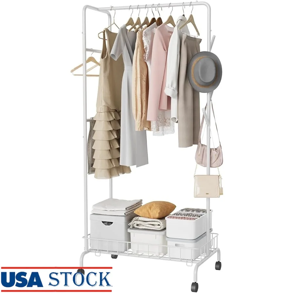 Multi-Functional Garment Rack with Wheels Storage Basket Tree Fork Hanging Pole Portable Clothes Organizer Home Use
Multi-Functional Garment Rack with Wheels Storage Basket Tree Fork Hanging Pole Portable Clothes Organizer Home Use