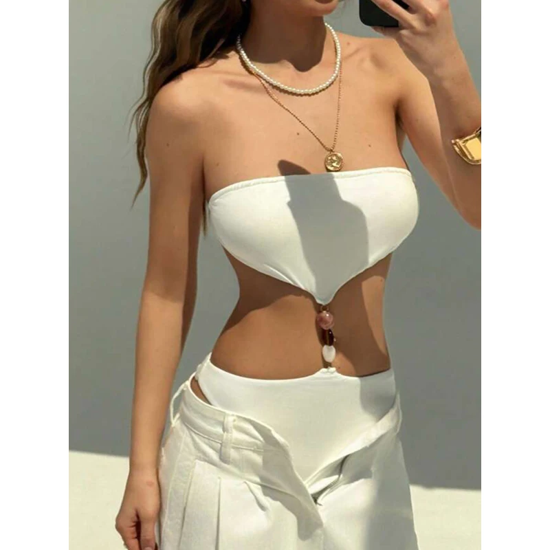 2025 European and American new solid color crop top jumpsuit with fashionable temperament and slim fit women's clothing
2025 European and American new solid color crop top jumpsuit with fashionable temperament and slim fit women's clothing