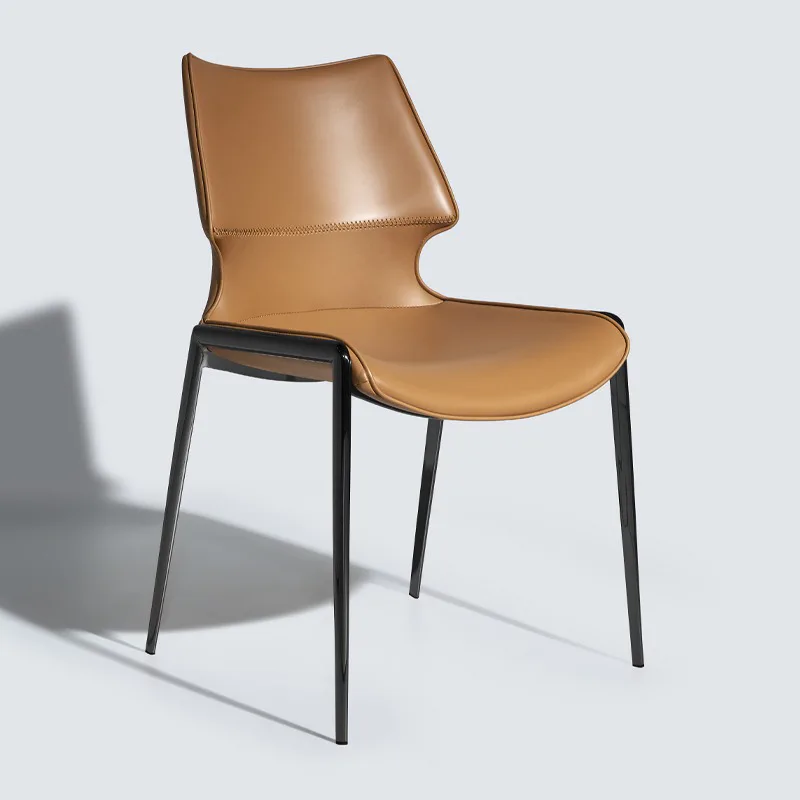 -ɞFor Light Luxury Nordic Dining Chairs Minimalist Bedroom Comfortable Steel Leg Ergonomic Backrest Brown Saddle Leather Chair&
-ɞFor Light Luxury Nordic Dining Chairs Minimalist Bedroom Comfortable Steel Leg Ergonomic Backrest Brown Saddle Leather Chair&