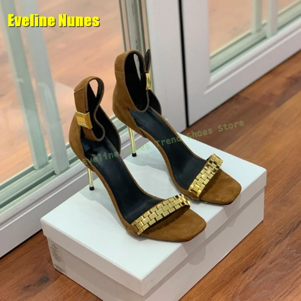 Golden Strap Decoration Sexy Sandals 2025 Party Summer Open Toe Thin Heels Side Air Ankle Strap Street Style Women Dress Shoes
Golden Strap Decoration Sexy Sandals 2025 Party Summer Open Toe Thin Heels Side Air Ankle Strap Street Style Women Dress Shoes