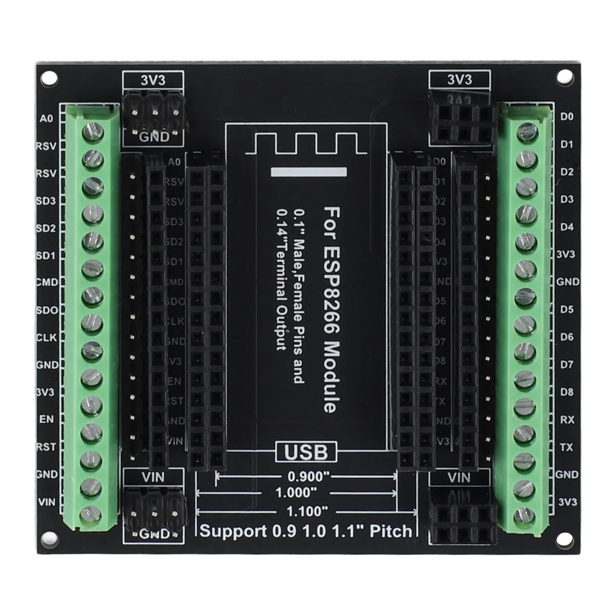 T07C-ESP8266 Expansion Board 30Pins GPIO 1 Into 3 Breakout Board Compatible with ESP8266 ESP-12E NodeMCU Development Board
T07C-ESP8266 Expansion Board 30Pins GPIO 1 Into 3 Breakout Board Compatible with ESP8266 ESP-12E NodeMCU Development Board