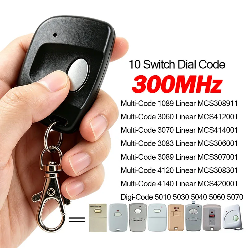 Multi-Code 3089 1089 3060 3070 3083 Linear MCS414001 MCS306001 MCS307001 MCS308301 MCS420001 10 DIP Switch Garage Remote Control
Multi-Code 3089 1089 3060 3070 3083 Linear MCS414001 MCS306001 MCS307001 MCS308301 MCS420001 10 DIP Switch Garage Remote Control