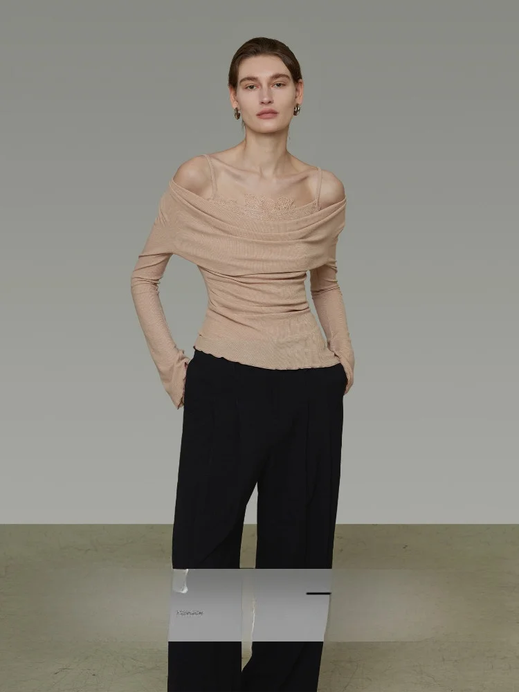 Slim Fit Lace Splice Knitted Top Women's Spring Design Casual Breathable Long Sve Faionable Body a Blouse
Slim Fit Lace Splice Knitted Top Women's Spring Design Casual Breathable Long Sve Faionable Body a Blouse