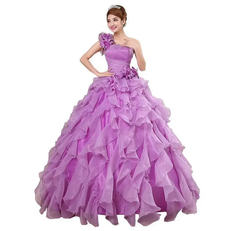 Sweet Memory Yellow Purple Quinceanera Dresses Lady Flowers One-shoulder Crystal Luxury Ball Gown Lace Party Prom Formal Dress
Sweet Memory Yellow Purple Quinceanera Dresses Lady Flowers One-shoulder Crystal Luxury Ball Gown Lace Party Prom Formal Dress