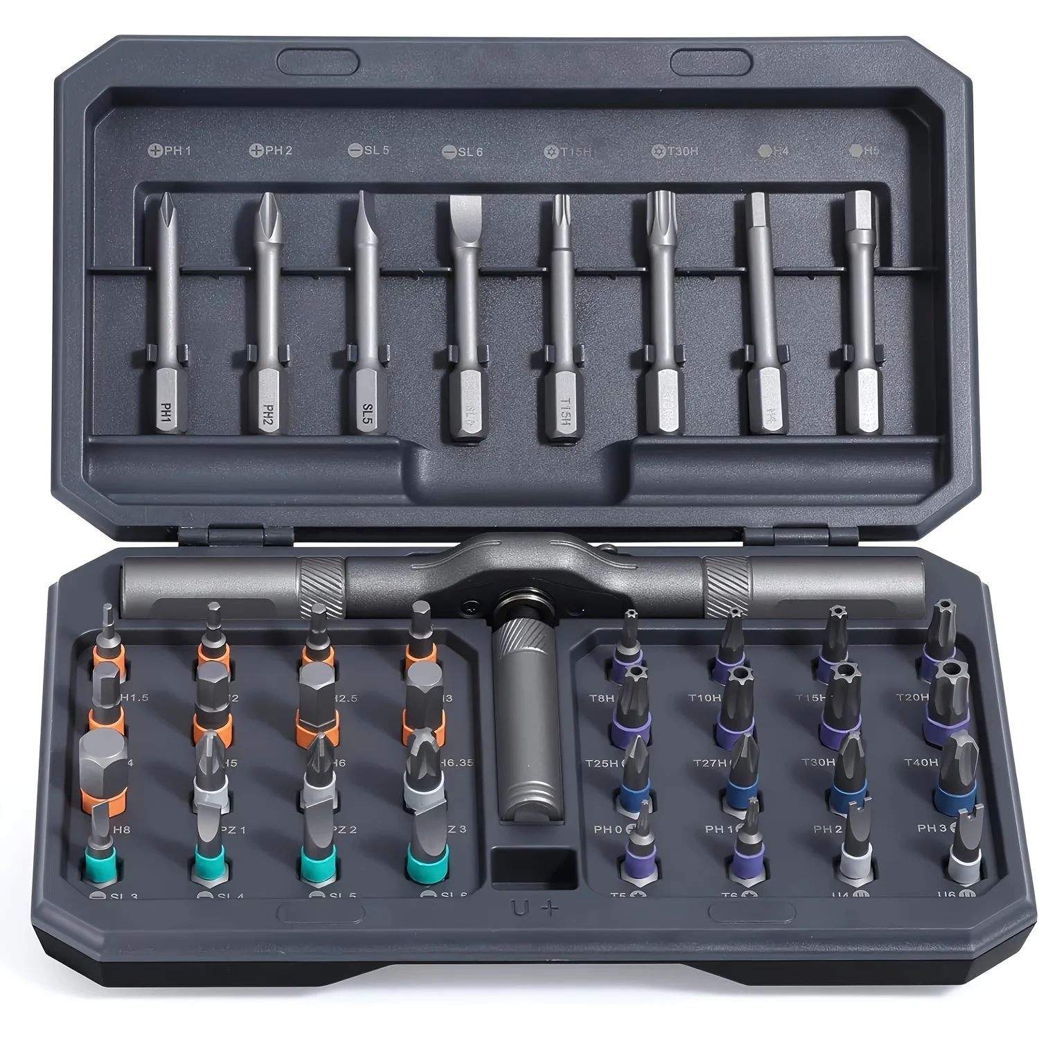 A 42-In-1 Magnetic Screwdriver Set, a Ratchet Screwdriver Kit, Featuring a Detachable Ratchet Handle And Multiple Magnetic Bits
A 42-In-1 Magnetic Screwdriver Set, a Ratchet Screwdriver Kit, Featuring a Detachable Ratchet Handle And Multiple Magnetic Bits