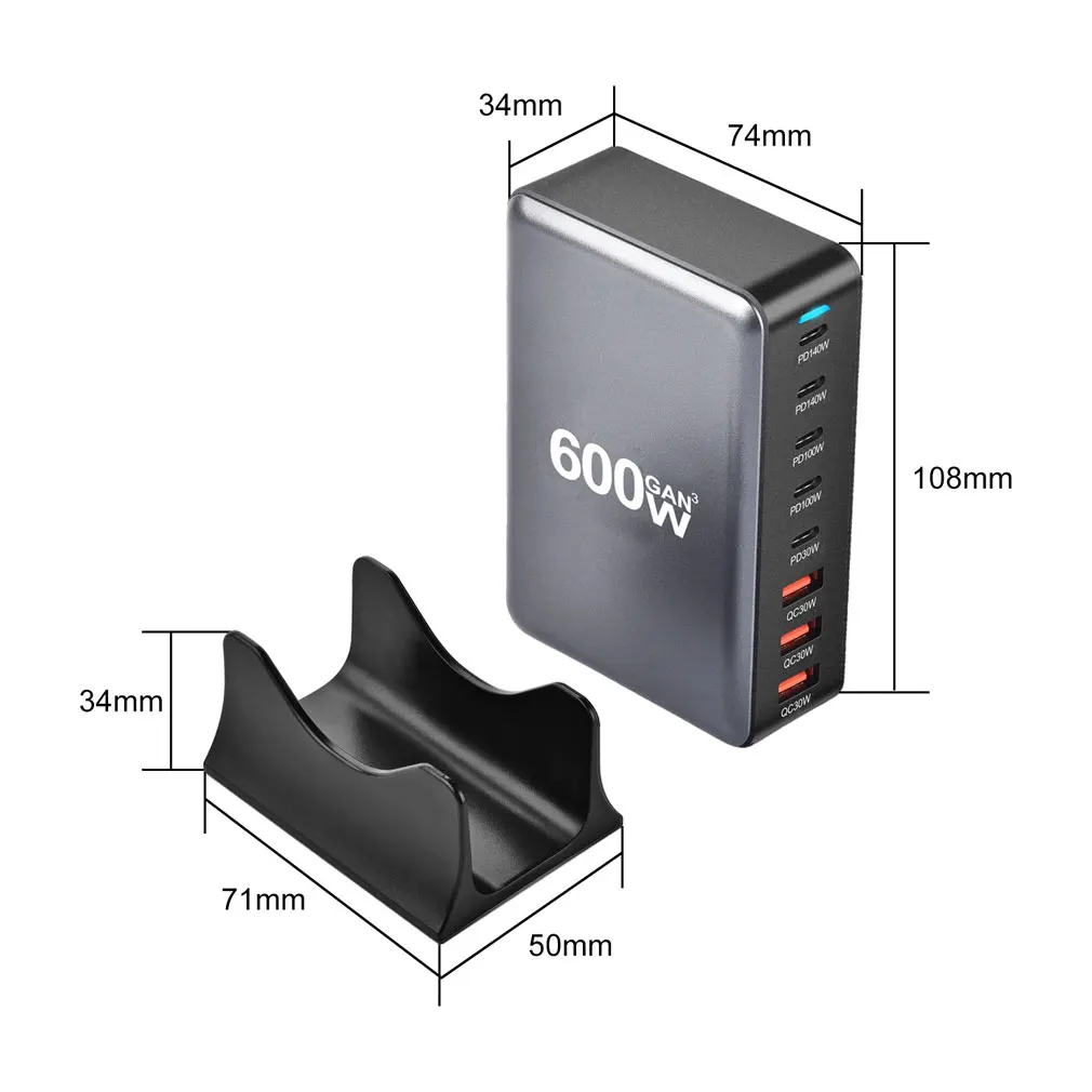 Universal 8 Ports Fast Charge Portable Design USB Type C 600W GaN Fast Charger 5C3A Charger for Phones and Tablets Dropshipping
Universal 8 Ports Fast Charge Portable Design USB Type C 600W GaN Fast Charger 5C3A Charger for Phones and Tablets Dropshipping