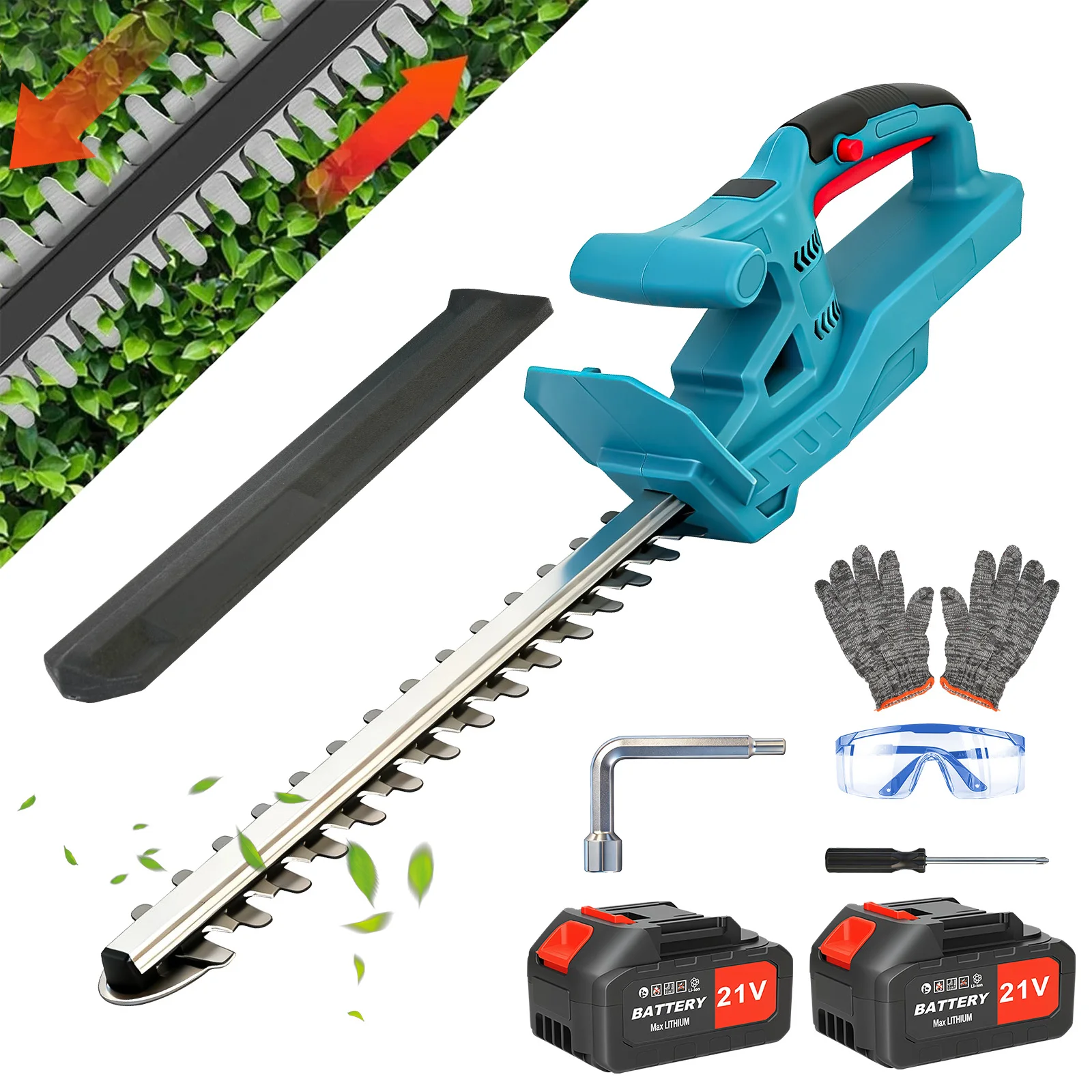20-Inch Cordless Hedge Trimmer Grass Handheld 24000 RPM Lightweight with 21V Two 3.0Ah Battery & Charger for Shrubs Hedges
20-Inch Cordless Hedge Trimmer Grass Handheld 24000 RPM Lightweight with 21V Two 3.0Ah Battery & Charger for Shrubs Hedges