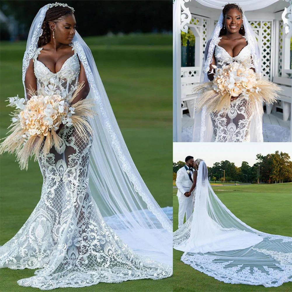 Gorgeous Mermaid Wedding Dresses White Lace Spaghetti Strap Backless Long Illusion Train Smart Women Banquet Evening Gowns
Gorgeous Mermaid Wedding Dresses White Lace Spaghetti Strap Backless Long Illusion Train Smart Women Banquet Evening Gowns