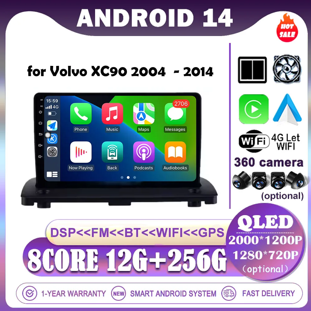 for Volvo XC90 2004 - 2014 Car Multimedia Player Android 14 WIFI Carplay QLED Touch Screen Radio Stereo GPS Navigation DSP
for Volvo XC90 2004 - 2014 Car Multimedia Player Android 14 WIFI Carplay QLED Touch Screen Radio Stereo GPS Navigation DSP