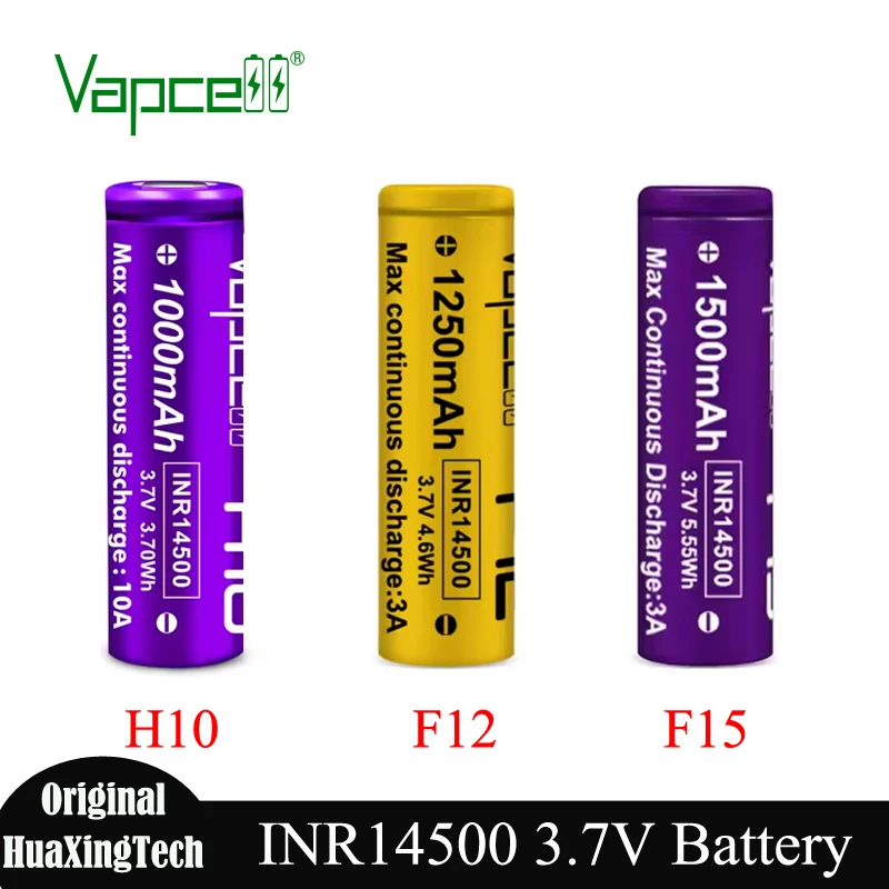 Original Vapcell INR 14500 Battery K10 H10 F12 F15 P1422A Rechargeable Lithium Batteries for Power Tool Toy Consumer Electronics
Original Vapcell INR 14500 Battery K10 H10 F12 F15 P1422A Rechargeable Lithium Batteries for Power Tool Toy Consumer Electronics