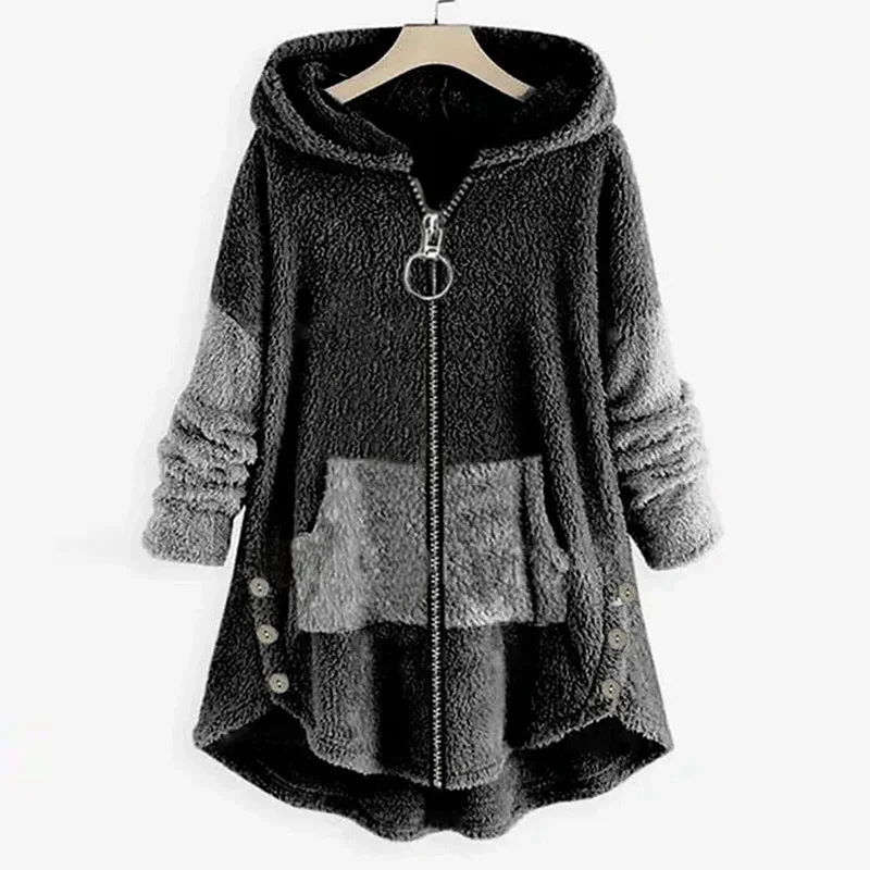 303722Autumn Winter Hot Sale Patchwork Color-Block Double-Sided Fleece Hooded Jacket Zipper Cloak Top Warm Women
303722Autumn Winter Hot Sale Patchwork Color-Block Double-Sided Fleece Hooded Jacket Zipper Cloak Top Warm Women