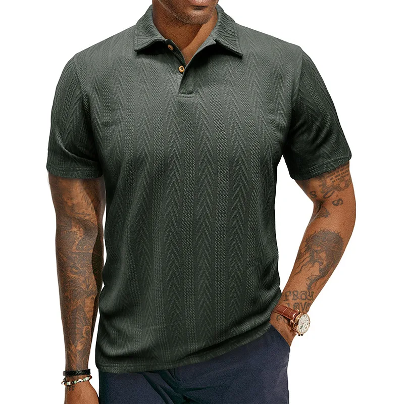 New Men's Polo Shirt Lapel Short Sleeve Summer New Jacquard Texture Business Fashion Shopping Jumper Top Tees
New Men's Polo Shirt Lapel Short Sleeve Summer New Jacquard Texture Business Fashion Shopping Jumper Top Tees