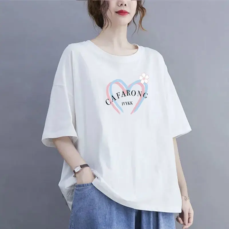 Женская свободная футболка в стиле кэжуал, больших размеров, весна-лето, новинка, с принтом, модная, с коротким рукавом, круглым вырезом, базовая, для повседневной носки
Женская свободная футболка в стиле кэжуал, больших размеров, весна-лето, новинка, с принтом, модная, с коротким рукавом, круглым вырезом, базовая, для повседневной носки