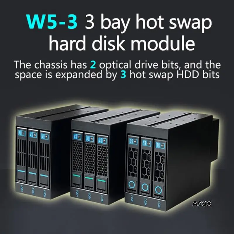 3-Bay SATA SSD HDD 3.5-Inch Hot Swap Disk Cage Module Data Storage For Two 5.25-Inch Optical Drive Positions
3-Bay SATA SSD HDD 3.5-Inch Hot Swap Disk Cage Module Data Storage For Two 5.25-Inch Optical Drive Positions