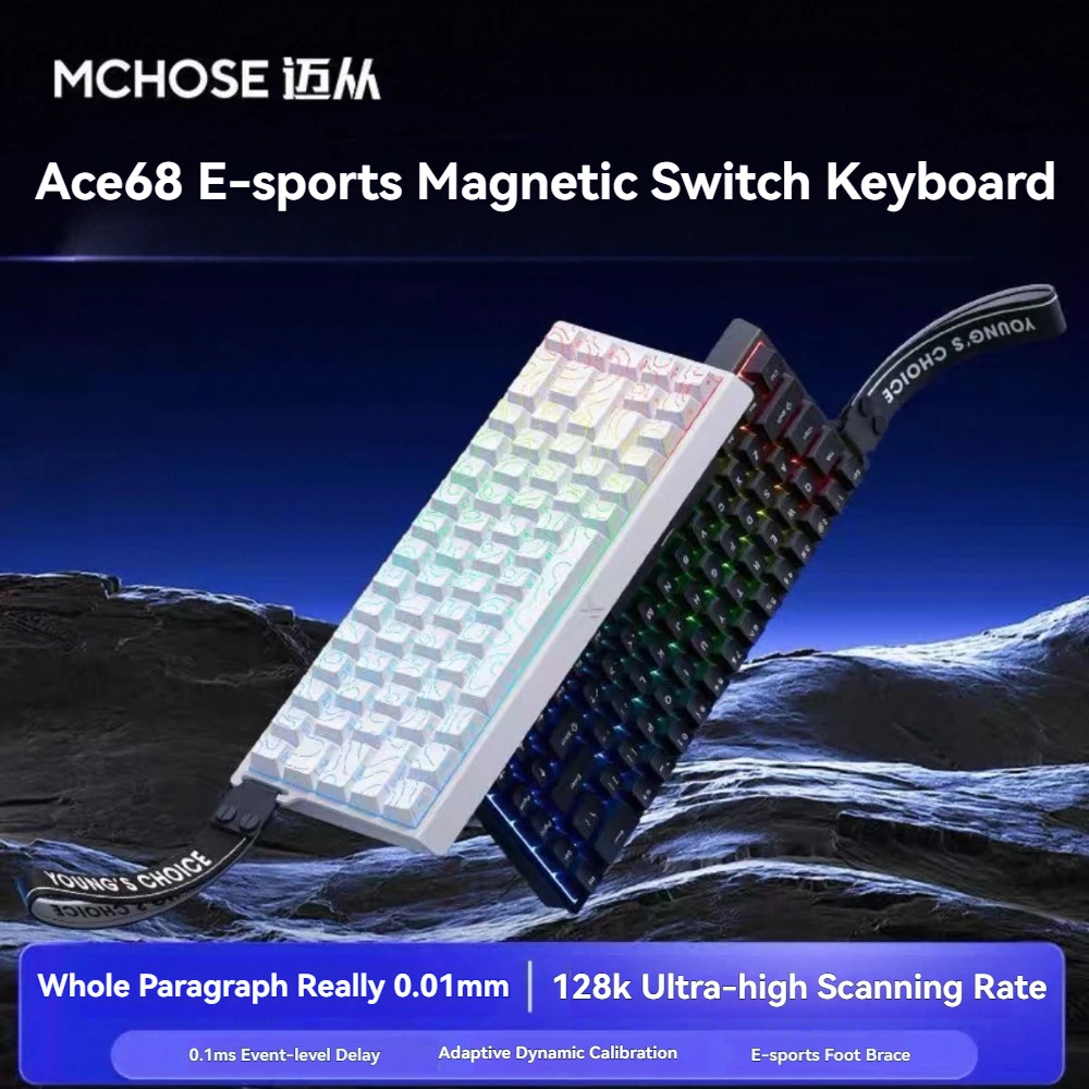 MCHOSE Ace 60/68 Механическая клавиатура с магнитной осью RGB True 0,1MS RT 0,01 мм 128K Pro Пользовательская игровая механическая клавиатура FPS CS
MCHOSE Ace 60/68 Механическая клавиатура с магнитной осью RGB True 0,1MS RT 0,01 мм 128K Pro Пользовательская игровая механическая клавиатура FPS CS